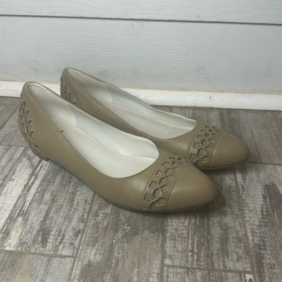 Grey/Tan Maria Sharapova by Cole Haan Laced Ballet Flats Size 8 - Picture 1 of 7